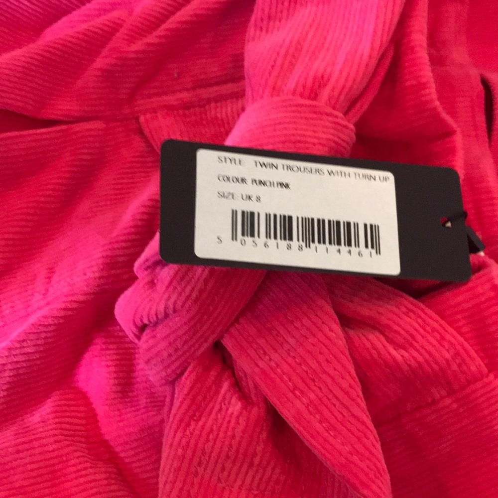 🆕NWT Paper London Twin Trousers hot pink corduroy - Picture 8 of 8